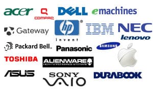 All laptop brands repaired — HP, Dell, Lenovo, Acer, Asus, Apple